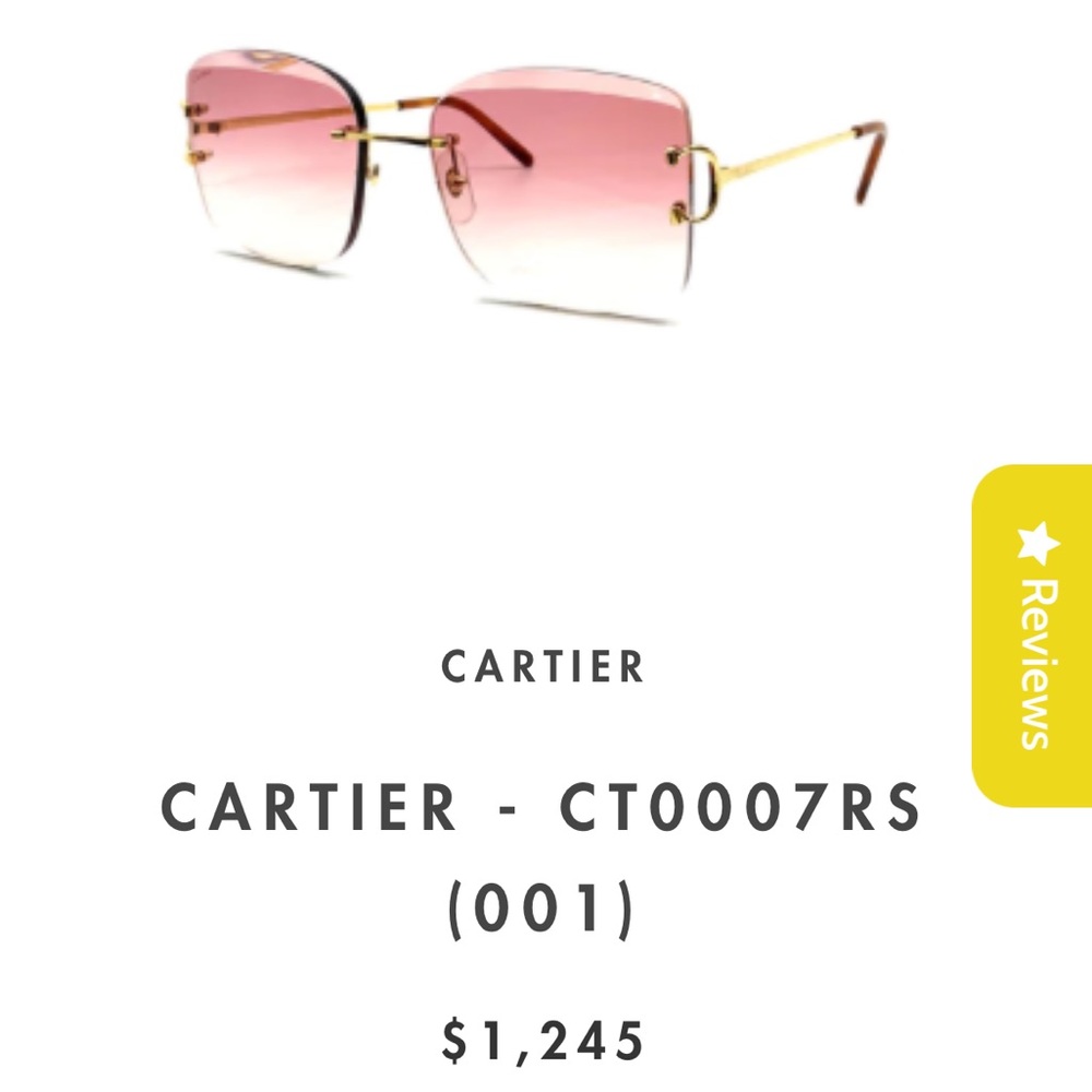 Cartier Sunglasses Gold - Large Square Lenses & C Design